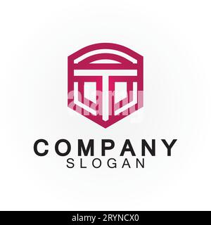 Modello di design icona logo Letter T. Illustrazione Vettoriale