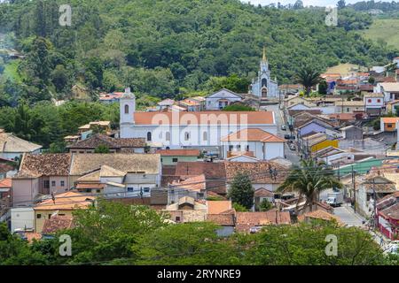 Vista aerea del centro della città storica di SÃ LuÃ­z do Paraitinga, Brasile Foto Stock