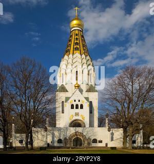 Chiesa commemorativa russa, Chiesa ortodossa russa, Lipsia, Sassonia, Germania, Europa Foto Stock