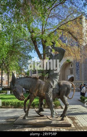 Monumento a Khoja Nasreddin, Bukhara, Uzbekistan Foto Stock