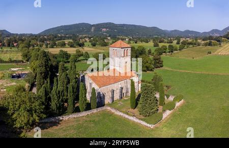 basilica Saint-Just de Valcabrère, XII secolo, Comminges, Repubblica francese, Europa Foto Stock