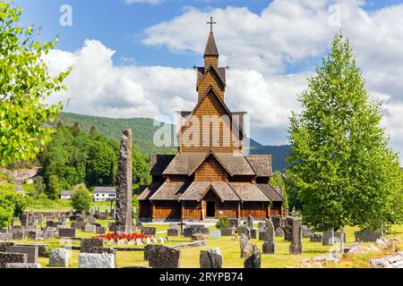 La chiesa di Stave a Heddal Foto Stock