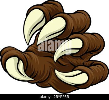 Artiglio mostro mano Drago dinosauro Talon Cartoon Illustrazione Vettoriale