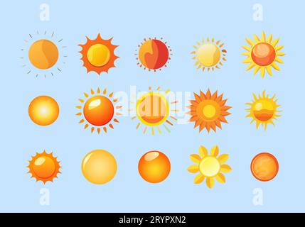 Serie di illustrazioni Sun Illustrazione Vettoriale