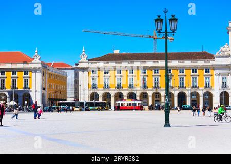 Praca do Comercio di Lisbona, Portogallo Foto Stock