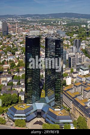 Le torri gemelle della Deutsche Bank, sede centrale, Francoforte sul meno, Assia, Germania, Europa Foto Stock