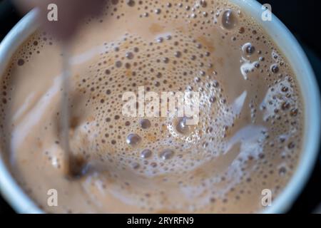 Foto macro di Mistring Pakistani Chai Foto Stock