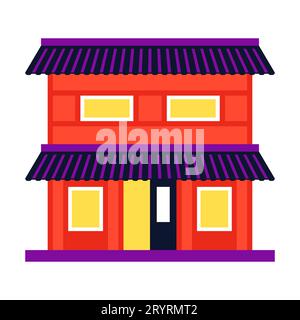 Casa giapponese - moderno design piatto, immagine singola isolata Illustrazione Vettoriale