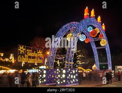 Holiday decorazioni di Rathauspark Vienna. Austria Foto Stock