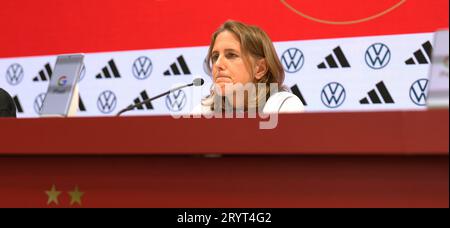 Firo: 09/25/2023, calcio, calcio, donne, calcio femminile DFB nazionale femminile Germania, UEFA Women's Nations League, PK, conferenza stampa Britta CARLSON, vice allenatore federale, Foto Stock