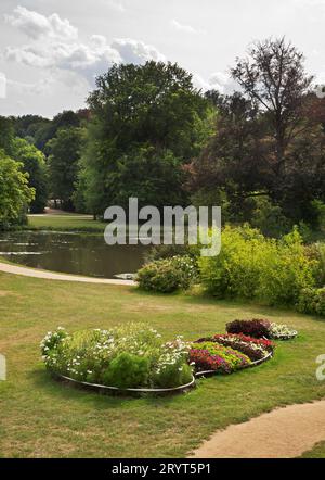 Parco von Muskau (Parco Muzakowski) vicino a Bad Muskau. Patrimonio dell'umanità dell'UNESCO. Germania Foto Stock