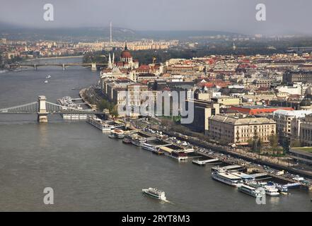 Vista panoramica su Budapest. Ungheria Foto Stock