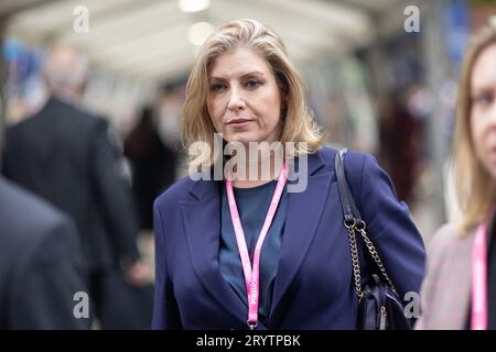 Penny Mordaunt MP, leader della camera dei comuni, durante la Conferenza del Partito Conservatore al Manchester Central Convention Complex, Manchester lunedì 2 ottobre 2023. (Foto: Pat Scaasi | mi News) crediti: MI News & Sport /Alamy Live News Foto Stock