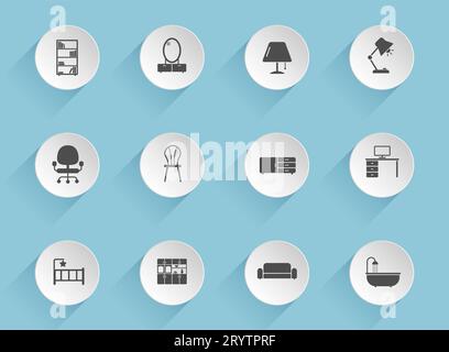 icone vettoriali per mobili Illustrazione Vettoriale