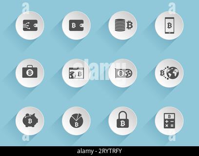 icone dei vettori bitcoin Illustrazione Vettoriale