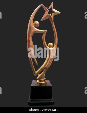 Golden momento Award Golden Award Golden Award memento Award Golden Excellence Award Gold Winners Award con tre stelle Foto Stock