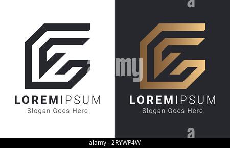 Design con logo in formato GC o CG monogramma di lusso Illustrazione Vettoriale