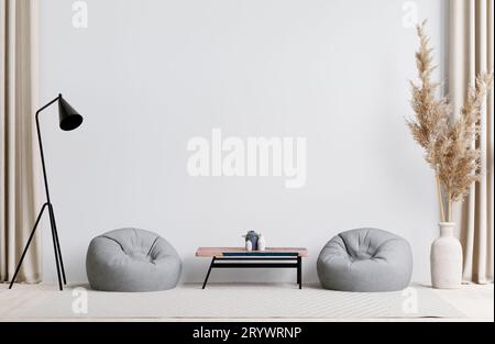 Grande design Living room.interior bianco Foto Stock