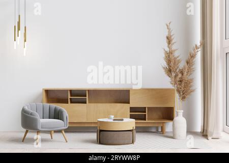 Grande design Living room.interior bianco Foto Stock