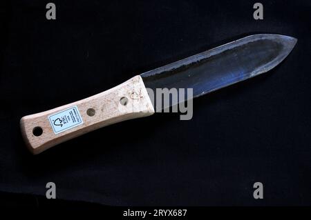 Coltello Niwaki giapponese con lama a doppio bordo Foto Stock