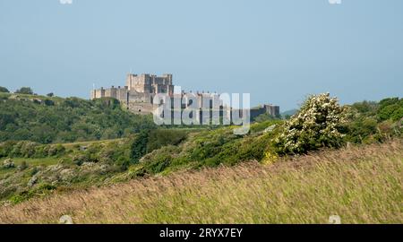 Castello di dover dalle bianche scogliere, Inghilterra sud-orientale Kent Regno Unito Foto Stock