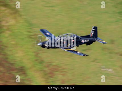 Royal Air Froce Texan della RAF Valley, addestramento di volo di basso livello in Galles Foto Stock