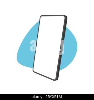 Schermo bianco mockup per smartphone. Telefono cellulare con display vuoto per la presentazione. Modelli di illustrazione vettoriale isolati. Illustrazione Vettoriale