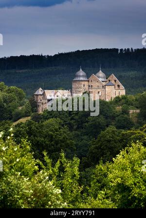 Sababurg, popolarmente conosciuto come il Castello della bella Addormentata, Hofgeismar, Reinhardswald, Germania, Europa Foto Stock
