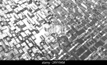 Sfondo ruvido cromato astratto. Concetto di settore e materiale. Progettazione grafica di illustrazioni 3D. Superficie e forma Foto Stock