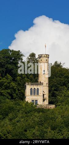 La torre rotonda sulla Tillyschanze, Hannover Muenden, bassa Sassonia, Germania, Europa Foto Stock