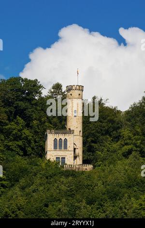 La torre rotonda sulla Tillyschanze, Hannover Muenden, bassa Sassonia, Germania, Europa Foto Stock