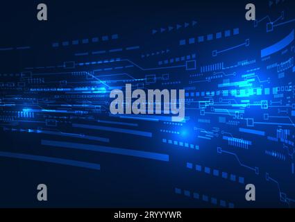 I dati di background della tecnologia mostrano la trasmissione di grandi quantità di dati attraverso un sistema di rete efficiente per inviare i dati al ricevitore in qualsiasi momento Illustrazione Vettoriale