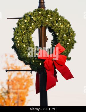 Corona di Natale a Brandon, Mississippi. Foto Stock