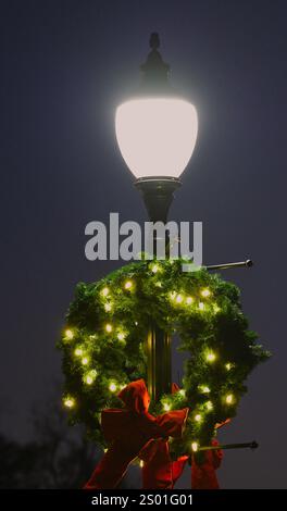 Corona di Natale a Brandon, Mississippi. Foto Stock