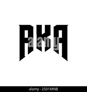 Design con logo Letter per l'azienda tecnologica. Combinazione di colori bianco e nero con logo AKA. ALIAS logo, AKA Vector, AKA design, AKA Icon, AKA alph Illustrazione Vettoriale