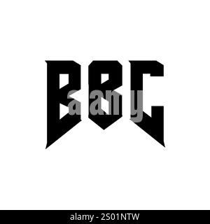 Logo BBC Letter per l'azienda tecnologica. Combinazione di colori bianco e nero con logo BBC. Logo BBC, vettore BBC, design BBC, icona BBC, BBC alph Illustrazione Vettoriale