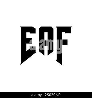 Design del logo EAF Letter per l'azienda tecnologica. Combinazione di colori bianco e nero con logo EAF. Logo EAF, vettore EAF, design EAF, icona EAF, EAF alph Illustrazione Vettoriale