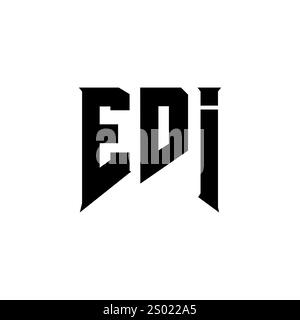 Design del logo della lettera EDI per l'azienda tecnologica. Combinazione di colori bianco e nero con logo EDI. Logo EDI, vettore EDI, design EDI, icona EDI, EDI alph Illustrazione Vettoriale