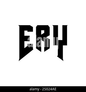 Design del logo della lettera di ERY per l'azienda tecnologica. Combinazione di colori bianco e nero con logo ERY. Logo ERY, vettore ERY, design ERY, icona ERY, alph ERY Illustrazione Vettoriale