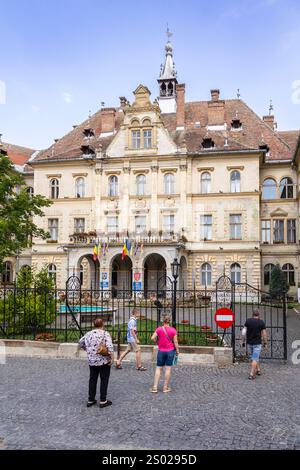 SIGHISOARA (ROMANIA) - il centro storico di Sighișoara, un sito patrimonio dell'umanità dell'UNESCO in Transilvania, Romania, è uno splendido gioiello medievale. Foto Stock