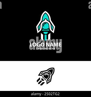 logo rocket bell, vettore di design Illustrazione Vettoriale