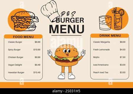 Design della copertina del menu Food Premium Illustrazione Vettoriale