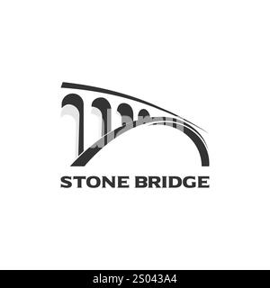 design con logo old bridge design vettoriale creativo per qualsiasi azienda Illustrazione Vettoriale
