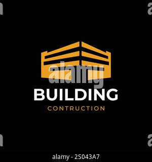 ispirazione per il design del modello del logo di costruzione Illustrazione Vettoriale