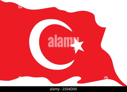 Disegno del flag vettoriale Türkiye Illustrazione Vettoriale