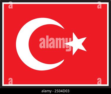 Disegno del flag vettoriale Türkiye Illustrazione Vettoriale