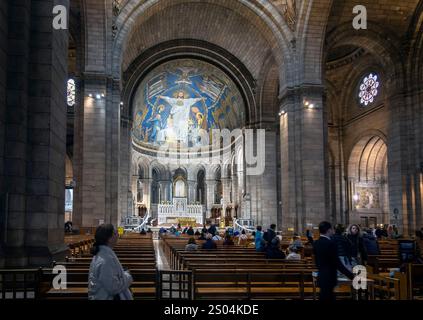 Interno della Basilica del Sacro cuore di Montmartre, Parigi, Francia Foto Stock