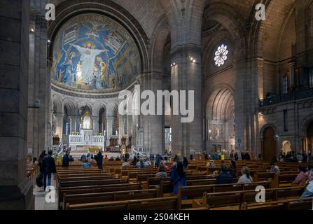 Interno della Basilica del Sacro cuore di Montmartre, Parigi, Francia Foto Stock