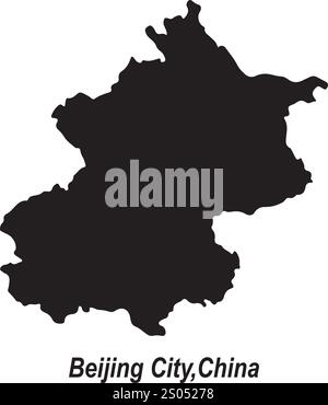 mappa di pechino, illustrazione vettoriale cina disegno simbolo Illustrazione Vettoriale