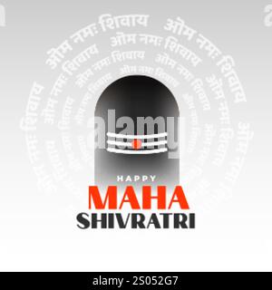 maha shivratri festival saluto con shivling design Illustrazione Vettoriale